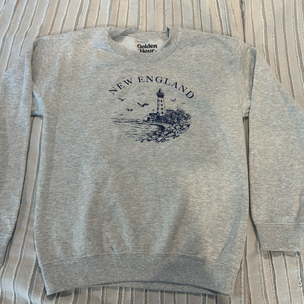 Golden Hour New England Lighthouse Crew Neck Sweatshirt